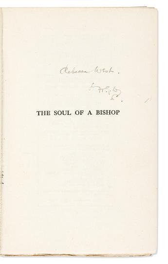 WELLS, H.G. Group of 14 books Inscribed and Signed, "H.G." or "J[aguar]," to Rebecca West ("Rebecca" or "Panther") or her son Anthony.